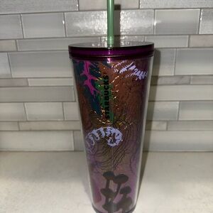 STARBUCKS TUMBLER Fall 2022 FOIL BERRY WOODLAND MUSHROOM ColdCup 24oz IRIDESCENT